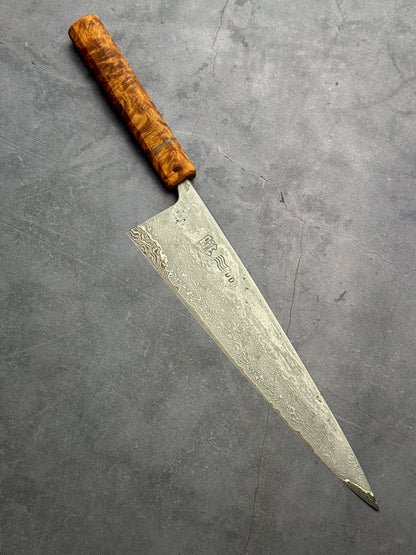 9.25” Double Damascus Gyuto + Saya