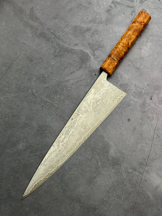 9.25” Double Damascus Gyuto + Saya