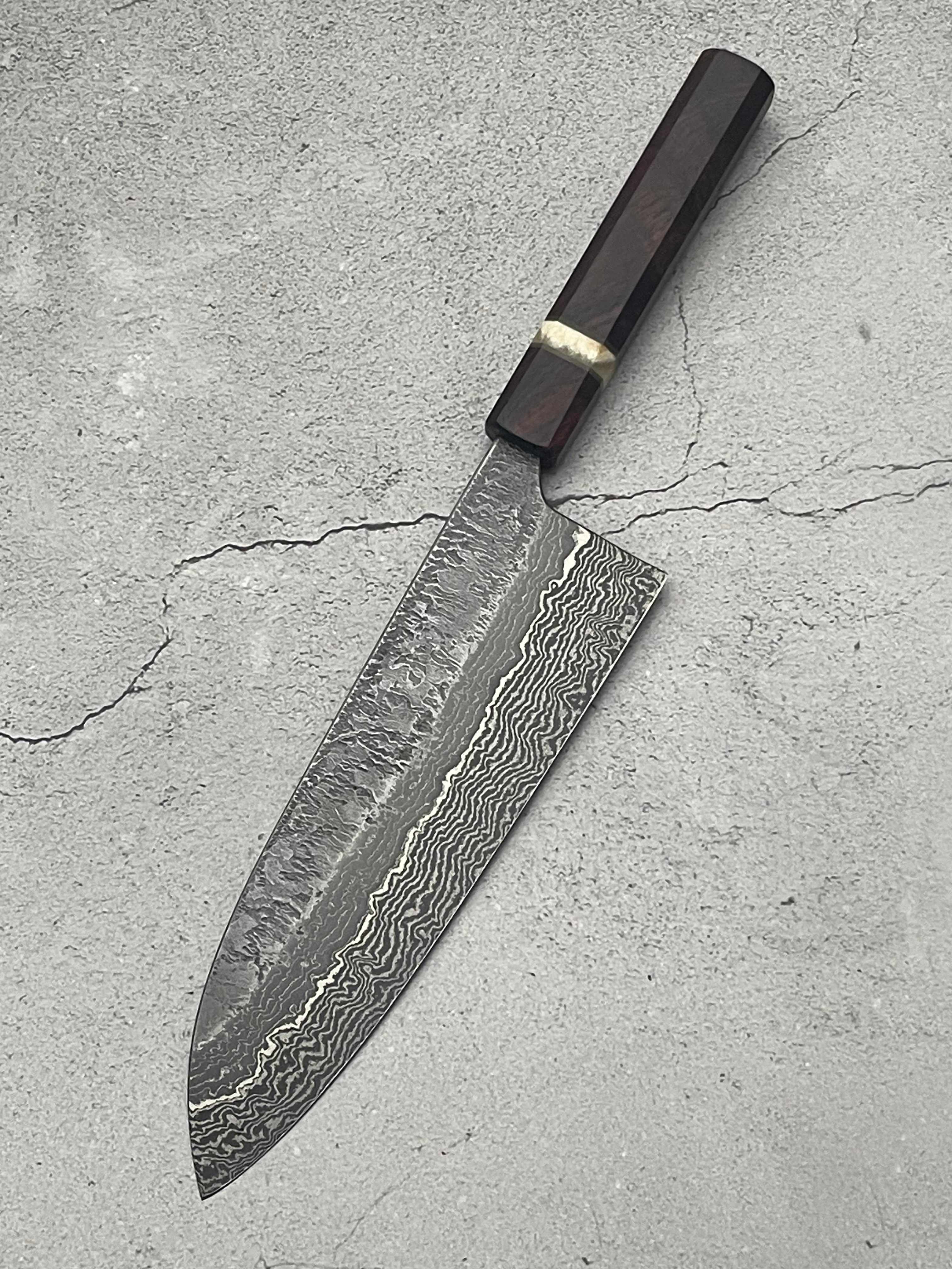 8.5” Double Damascus Low Belly